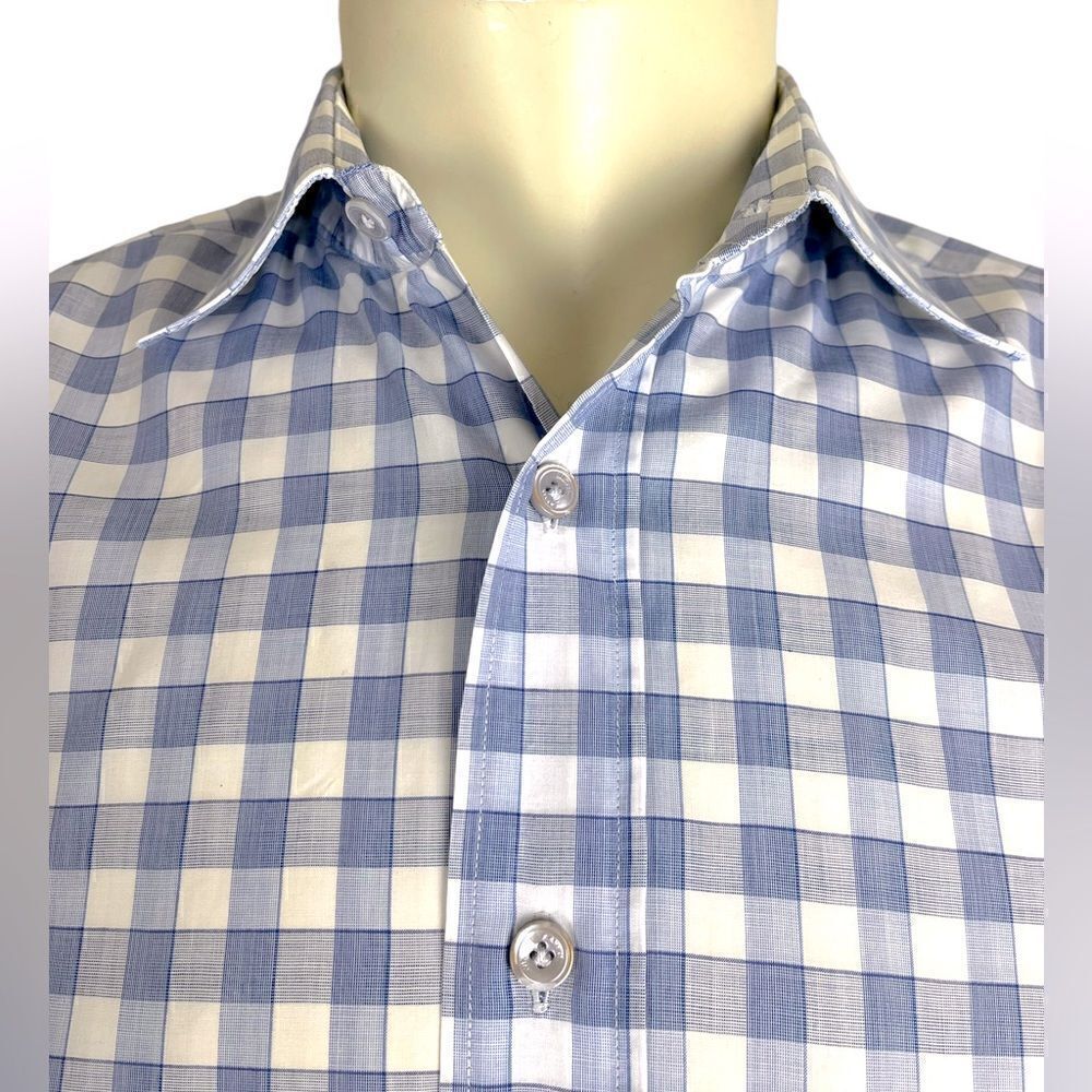 Lanvin Men's L/S Cotton Plaid Casual Dress Shirt Great Condition Size 41/16 - Picture 3 of 9